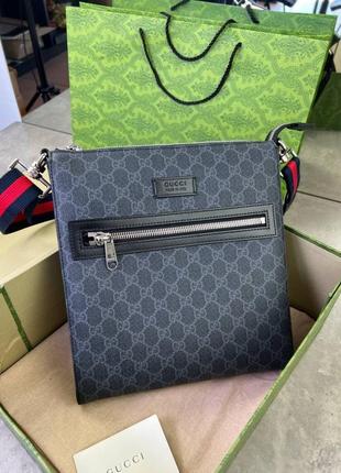 Месенджер сірий gucci gg black c791