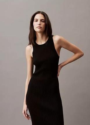 Платье облегающее в рубчик черное river island