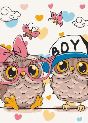 Роспись на холсте "пара совят" art craft 15559-ac 30х30 см