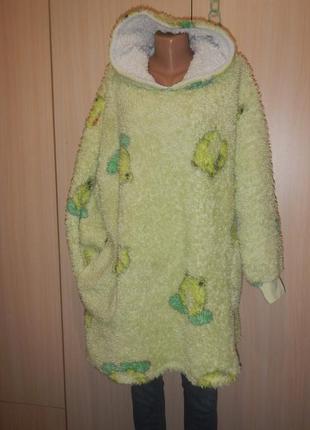 Тепла флісова піжамна туніка кофта primark p.xs\s оверсайз