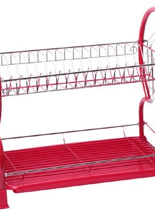 Сушилка для посуды kamille - 550 x 245 x 380 мм красная