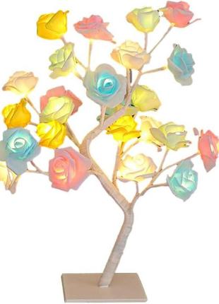 Лампа led настільна "дерево кольорова троянда" (24 led (тепле світло) 220v