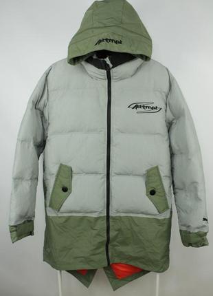 Тепла зимова куртка парка puma x attempt padded limestone hooded winter jacket