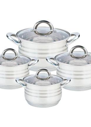 Набір посуду неіржавкий maestro — 2,9 x 3,9 x 5,1 x 6,5 л (4 шт.)