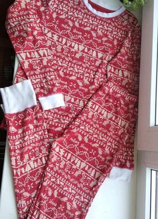 Пижама хлопок 9-10 лет 134-140 см новогодняя