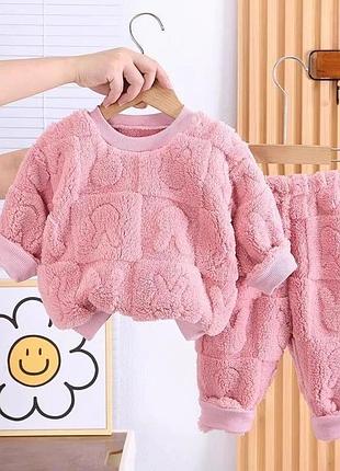 Детская теплая пижама для девочки