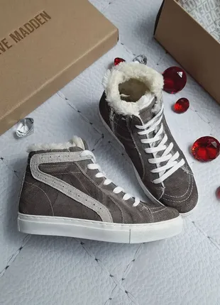 Steve madden оригінал замшеві утеплені високі кеди, ботинки