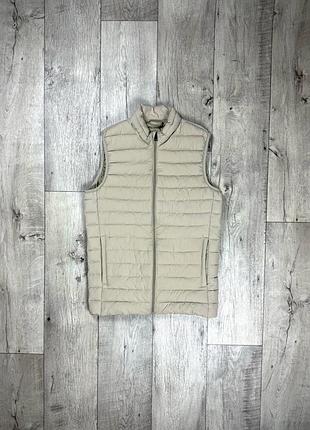 Jack & jones жилетка s размер стёганая демисезонная бежевая фирменная