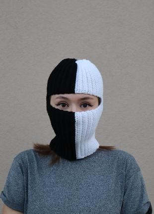 Вязаная балаклава вручную теплая зимняя