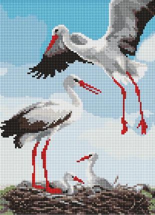 Алмазная мозаика "семья аистов" amo8063, 30х40 см