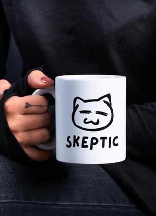Кружка з принтом "skeptic" 330 мл біла|знижка|4 фото
