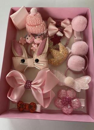 Набор украшений для волос, подарочный набор заколок и резинок