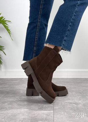 Ботинки nuce цвет: шоколад материал: натуральная замша сезон: зима ❄️(хутро )