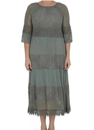 Ярусне шовкове з мереживом плаття 👗
