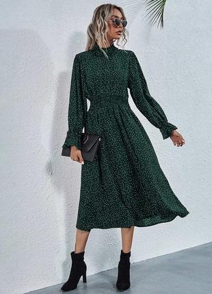 Платье миди в горошек shein m