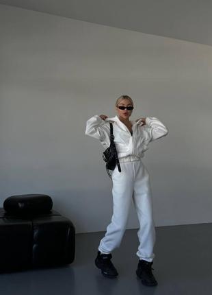 Теплый флисовый спортивный костюм с капюшоном, женский костюм из флиса на осень зима, костюм флиска женский с двойным капюшоном, 3132 фото
