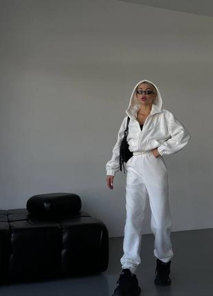 Теплый флисовый спортивный костюм с капюшоном, женский костюм из флиса на осень зима, костюм флиска женский с двойным капюшоном, 313