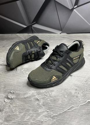 Кросівки літні сітка adidas олива1 фото