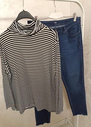 Комплект джинси лоно слів гольф полоску брендові великого розміру