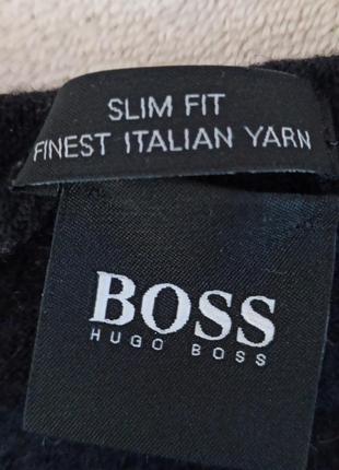 Чёрный шерстяной джемпер свитер hugo boss