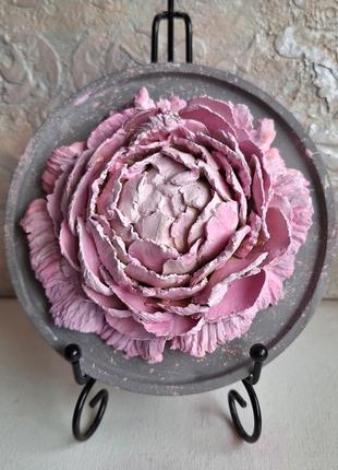 Объемный 3d картина "розовый пион" панно