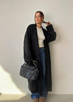 Женский качественный теплый бордовый кашемировый длинный кардиган шерсть кашемир бургунди