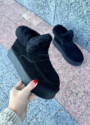 Черные угги замш