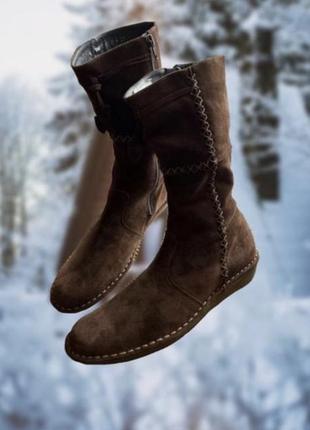 Зимние кожаные сапоги sioux оригинальные коричневые с мехом, новые