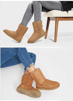 Оригинал! замшевые сапоги на овчине угги ugg р.38 стелька 25см