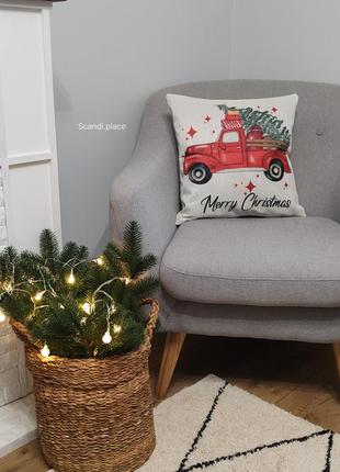Наволочка новорічна машинка грузовичок
