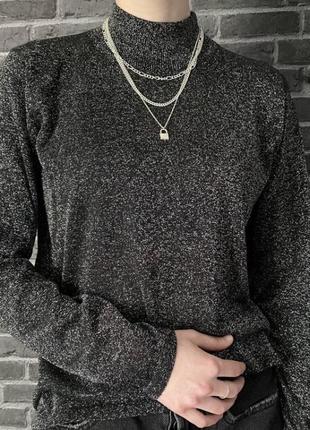 Сірий блискучий гольф chanon collection