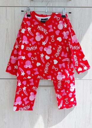 Брендовая хлопковая пижама minnie mouse