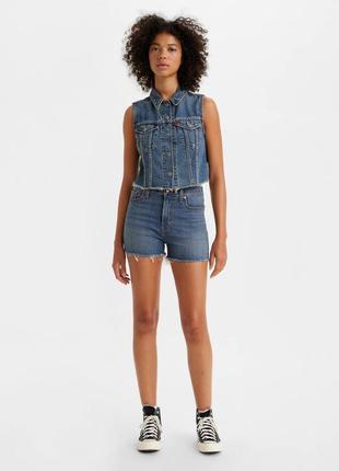 Женские джинсовые шорты levi's с необработанным краем