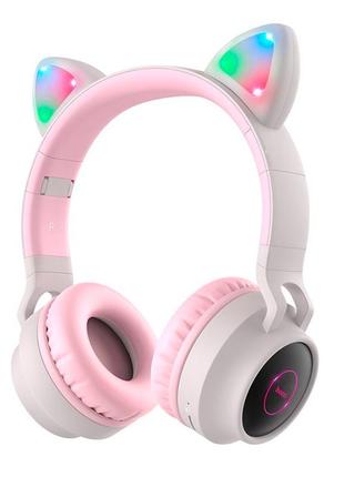 Беспроводные bluetooth наушники hoco w27, pink/gray, box