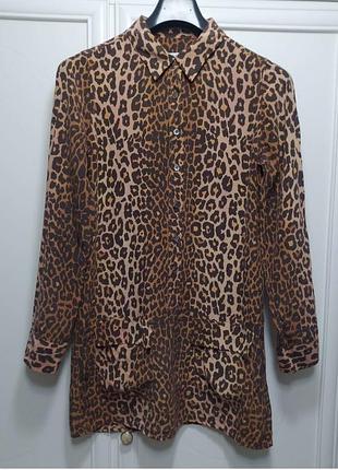 Платье рубашка шелковый леопард, от equipment