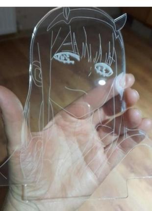 Пластина до 3d лампи. нове. 
аниме. в пользовании не была
anime acryl plate "zero two" для 3d night light base