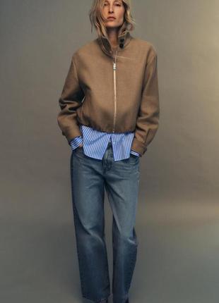 Шерстяная бежевая куртка женская zara new