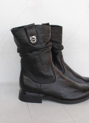 Зимові шкіряні чоботи, сапоги, напівчоботи, ботинки, черевики 41 розміру