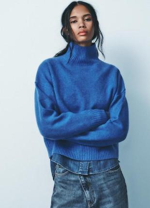 Свитер женский синий трикотажный zara new