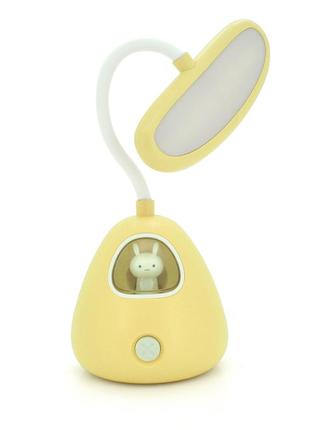 Гнучка настільна лампа-нічник rabbit ld-3053, 3 режими, 4,2v 300mah. microusb, 3 години роботи, 25 см, 200 г,
