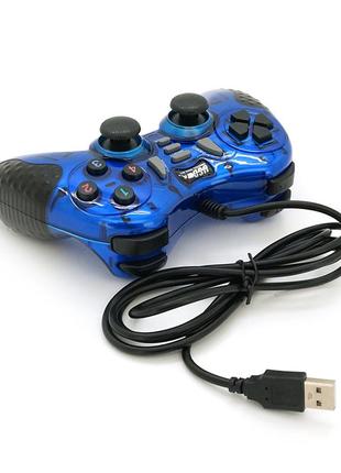 Геймпад brazzers br-8700 проводной для пк, usb 2.0, blue, blister