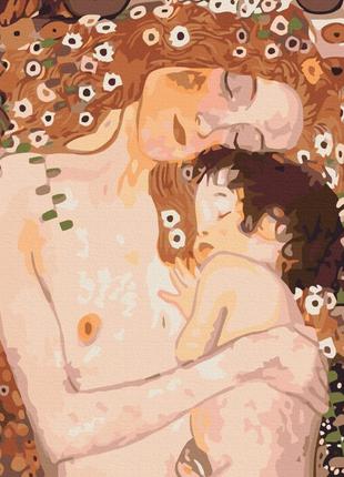 Преміум картина за номерами brushme 40x50см "мама та дитя. густав клімт" pbs52248