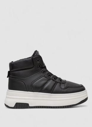 Кроссовки женские зимние на меху, цвет белый;черный;, 248ram014