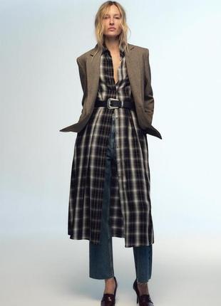 Платье рубашка в клетку zara new