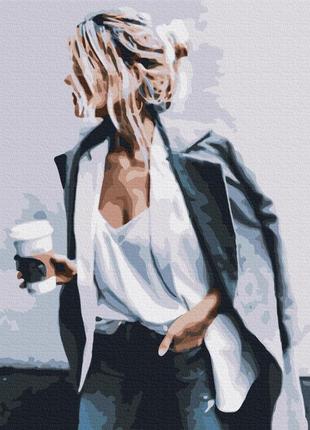 Преміум картина за номерами brushme 40x50см "перерва на каву" pbs33877