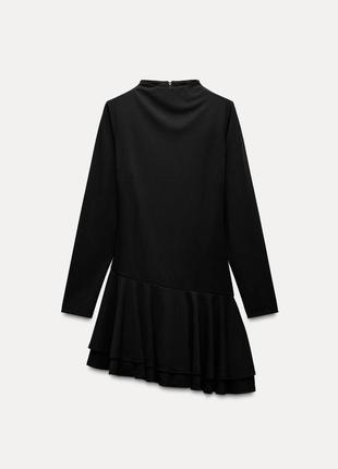 Платье комбинезон с воланами черный zara new