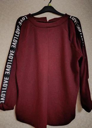 Кофта модного кольору бордова бавовна 44