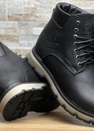 Ботинки кожаные зимние wrangler aviator black