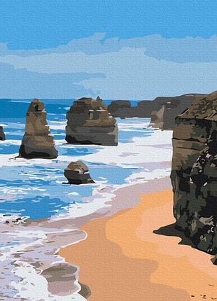 Преміум картина за номерами brushme 40x50см "морські скелі" pbs51386