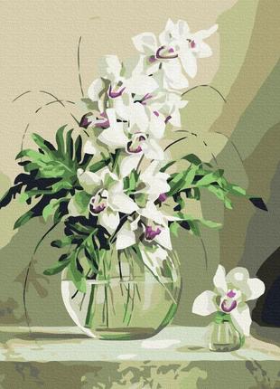 Преміум картина за номерами brushme 40x50см "орхідеї у вазі" pbs21177